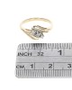 3 Stone Diamond Open Cut Bypass Ring in White and Yellow Gold